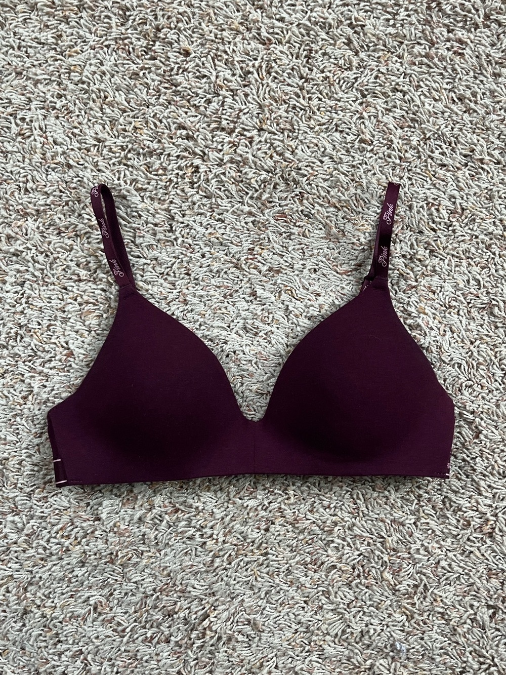 PINK Victoria Secret Seamless burgundy Wireless T-Shirt Bra